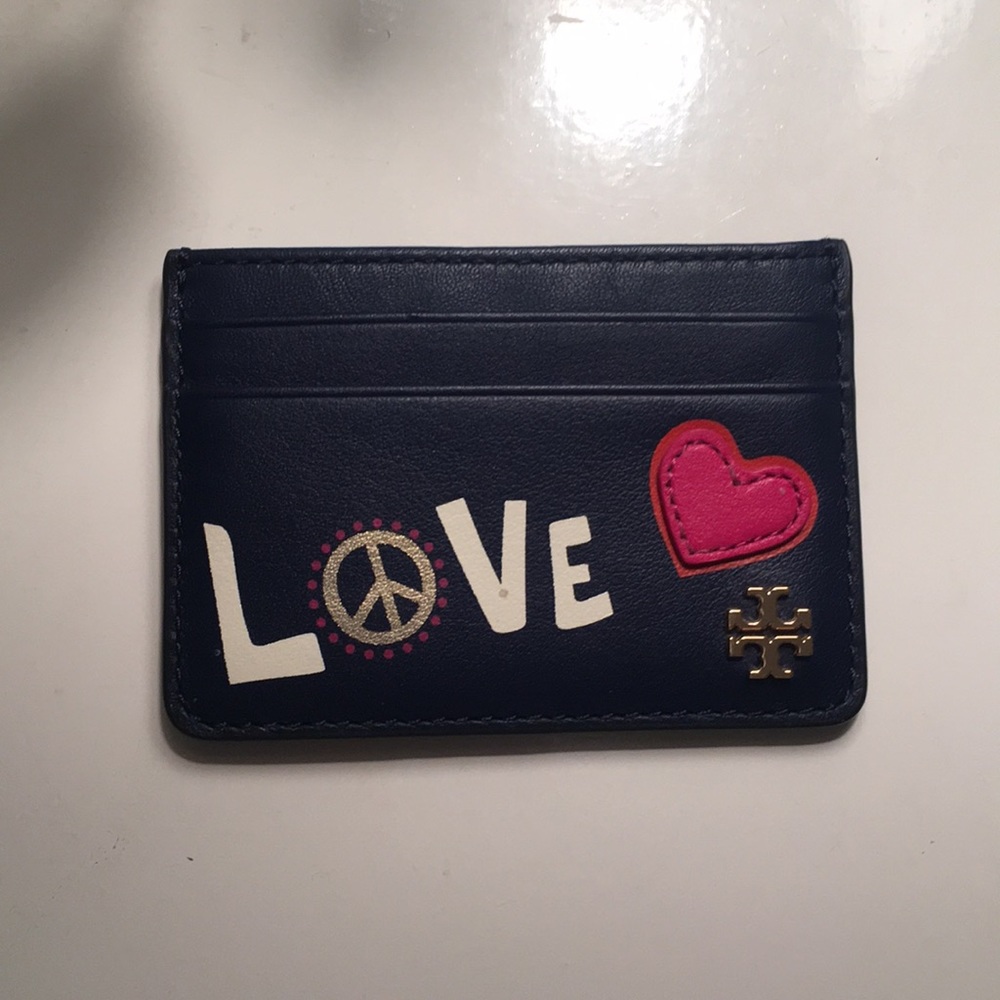 Navy Tory Burch Card Holder